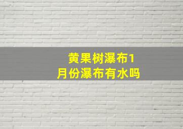 黄果树瀑布1月份瀑布有水吗