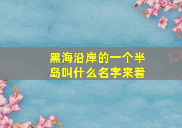 黑海沿岸的一个半岛叫什么名字来着