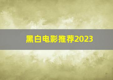 黑白电影推荐2023