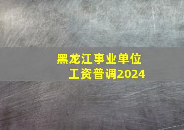 黑龙江事业单位工资普调2024