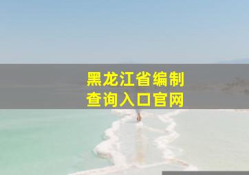 黑龙江省编制查询入口官网