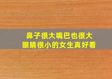 鼻子很大嘴巴也很大眼睛很小的女生真好看