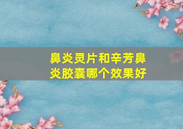 鼻炎灵片和辛芳鼻炎胶囊哪个效果好