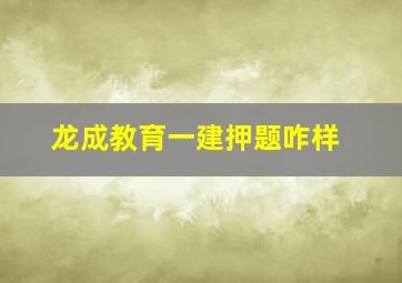 龙成教育一建押题咋样