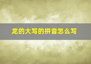 龙的大写的拼音怎么写