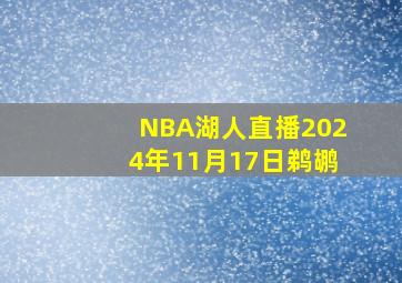 NBA湖人直播2024年11月17日鹈鹕