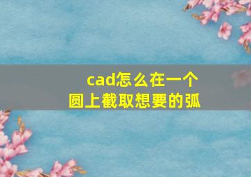 cad怎么在一个圆上截取想要的弧