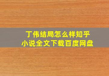 丁伟结局怎么样知乎小说全文下载百度网盘