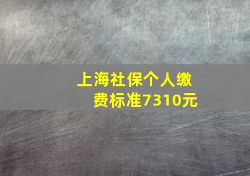 上海社保个人缴费标准7310元