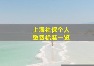 上海社保个人缴费标准一览