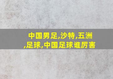 中国男足,沙特,五洲,足球,中国足球谁厉害