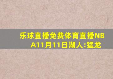 乐球直播免费体育直播NBA11月11日湖人:猛龙