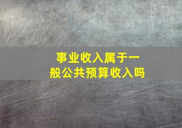 事业收入属于一般公共预算收入吗