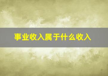 事业收入属于什么收入