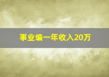 事业编一年收入20万