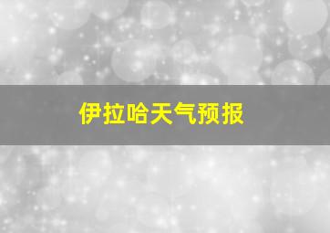 伊拉哈天气预报