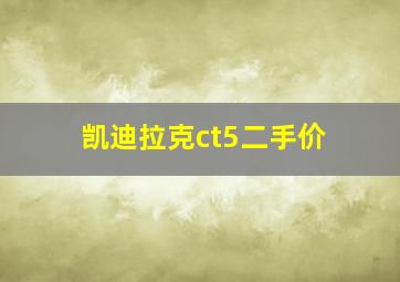 凯迪拉克ct5二手价