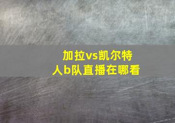 加拉vs凯尔特人b队直播在哪看