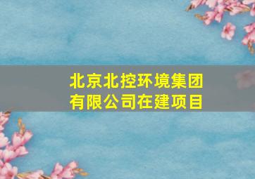 北京北控环境集团有限公司在建项目