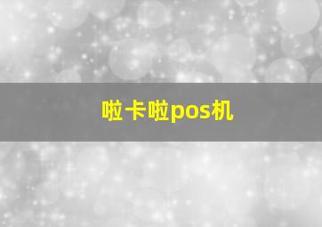 啦卡啦pos机