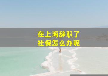 在上海辞职了社保怎么办呢