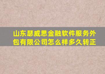 山东瑟威思金融软件服务外包有限公司怎么样多久转正