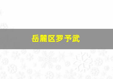 岳麓区罗予武