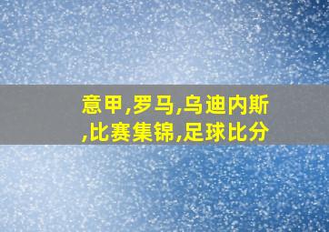 意甲,罗马,乌迪内斯,比赛集锦,足球比分