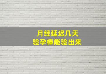 月经延迟几天验孕棒能验出来