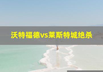 沃特福德vs莱斯特城绝杀