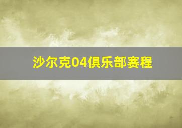 沙尔克04俱乐部赛程