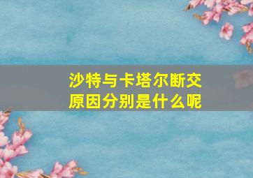 沙特与卡塔尔断交原因分别是什么呢