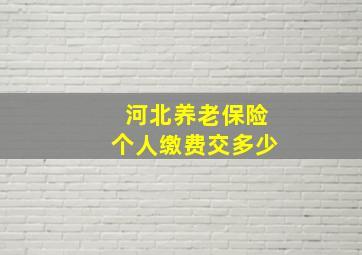 河北养老保险个人缴费交多少