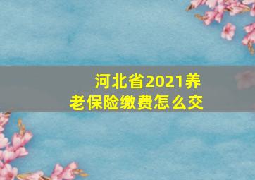 河北省2021养老保险缴费怎么交