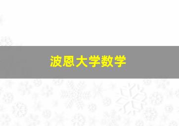 波恩大学数学