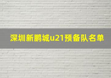 深圳新鹏城u21预备队名单