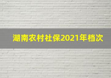 湖南农村社保2021年档次