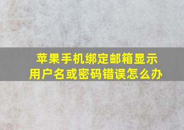 苹果手机绑定邮箱显示用户名或密码错误怎么办