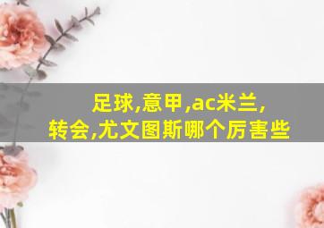 足球,意甲,ac米兰,转会,尤文图斯哪个厉害些