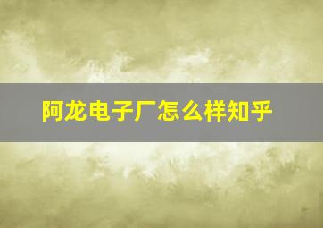 阿龙电子厂怎么样知乎