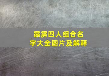 霹雳四人组合名字大全图片及解释