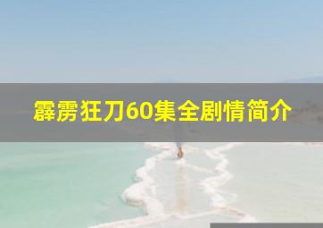 霹雳狂刀60集全剧情简介