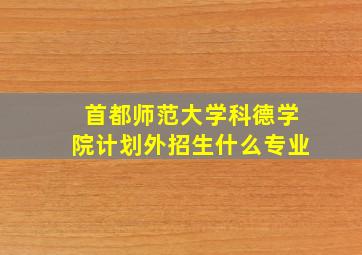 首都师范大学科德学院计划外招生什么专业